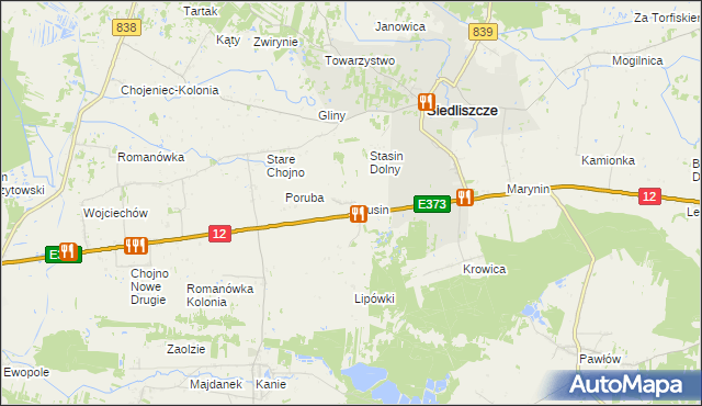 mapa Anusin gmina Siedliszcze, Anusin gmina Siedliszcze na mapie Targeo