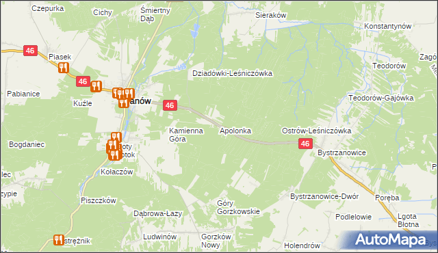 mapa Apolonka gmina Janów, Apolonka gmina Janów na mapie Targeo