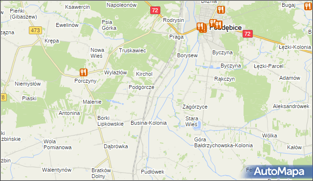 mapa Bałdrzychów, Bałdrzychów na mapie Targeo