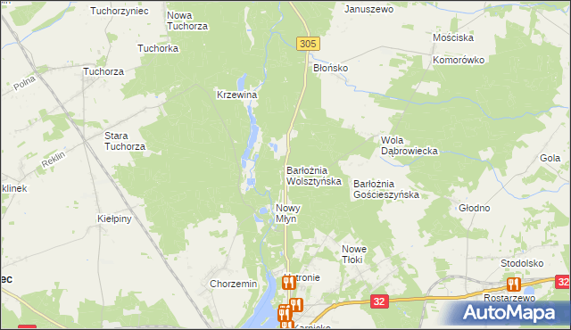 mapa Barłożnia Wolsztyńska, Barłożnia Wolsztyńska na mapie Targeo