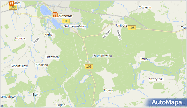 mapa Barnisławice, Barnisławice na mapie Targeo