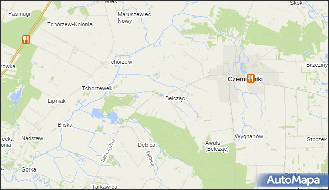 mapa Bełcząc gmina Czemierniki, Bełcząc gmina Czemierniki na mapie Targeo