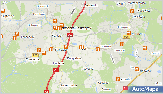 mapa Bełk gmina Czerwionka-Leszczyny, Bełk gmina Czerwionka-Leszczyny na mapie Targeo