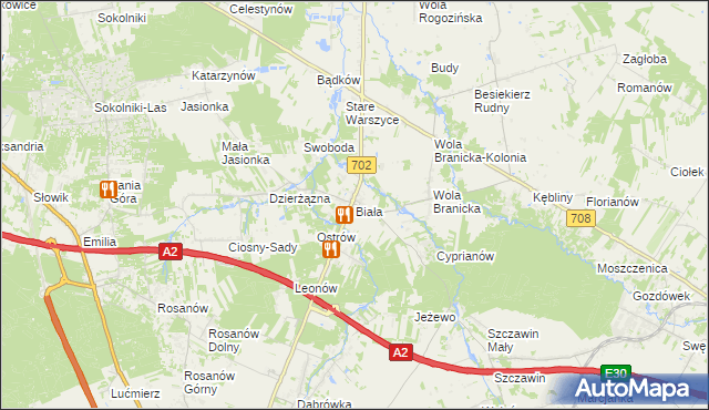 mapa Biała gmina Zgierz, Biała gmina Zgierz na mapie Targeo