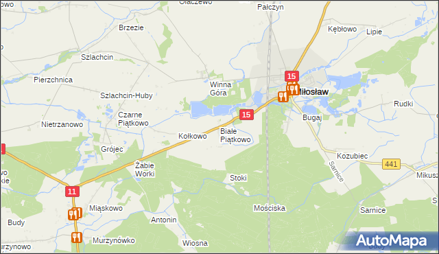 mapa Białe Piątkowo, Białe Piątkowo na mapie Targeo