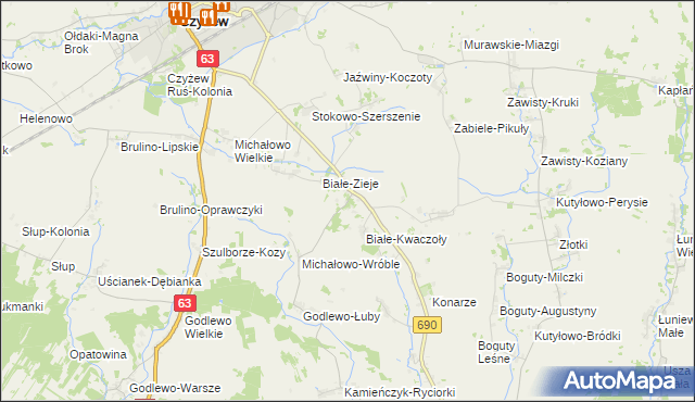 mapa Białe-Szczepanowice, Białe-Szczepanowice na mapie Targeo
