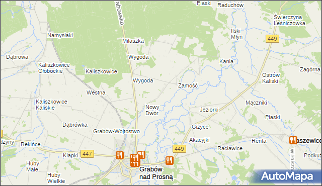 mapa Biernacice gmina Sieroszewice, Biernacice gmina Sieroszewice na mapie Targeo