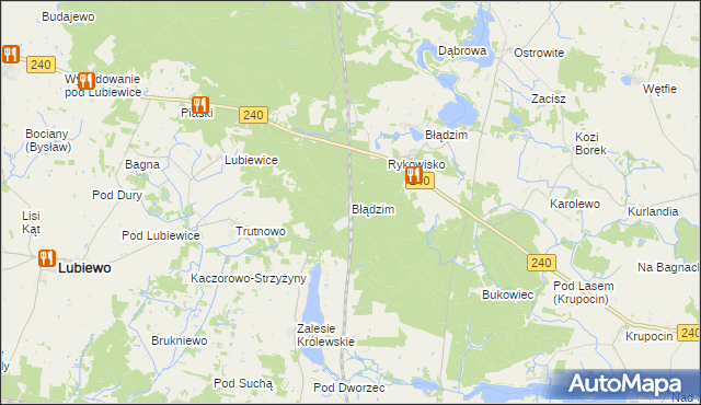 mapa Błądzim gmina Cekcyn, Błądzim gmina Cekcyn na mapie Targeo