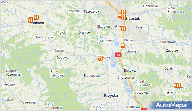 mapa Błażkowa gmina Brzyska, Błażkowa gmina Brzyska na mapie Targeo