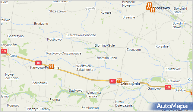 mapa Błomino-Jeże, Błomino-Jeże na mapie Targeo