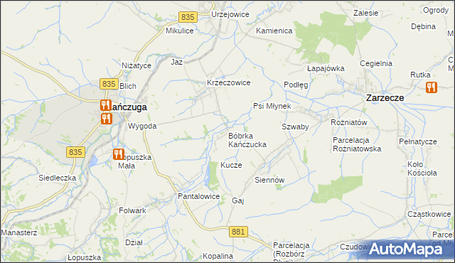 mapa Bóbrka Kańczucka, Bóbrka Kańczucka na mapie Targeo