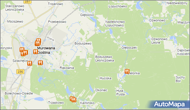 mapa Boduszewo Leśniczówka, Boduszewo Leśniczówka na mapie Targeo