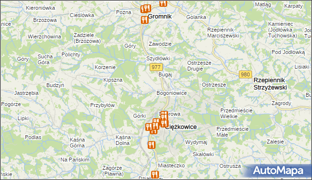 mapa Bogoniowice, Bogoniowice na mapie Targeo