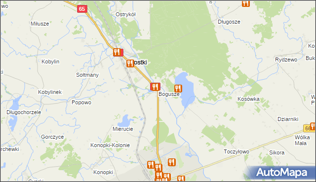 mapa Bogusze gmina Prostki, Bogusze gmina Prostki na mapie Targeo