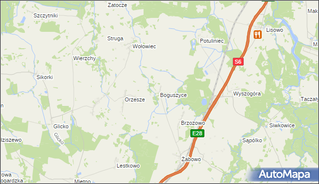 mapa Boguszyce gmina Nowogard, Boguszyce gmina Nowogard na mapie Targeo