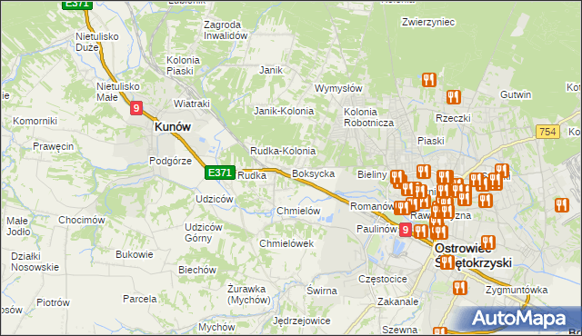 mapa Boksycka, Boksycka na mapie Targeo