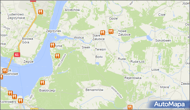 mapa Borki gmina Radzymin, Borki gmina Radzymin na mapie Targeo