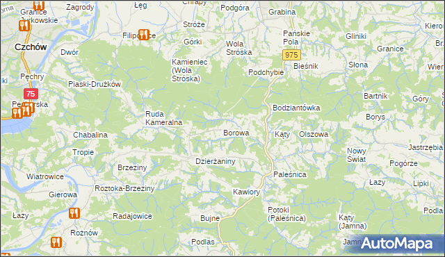 mapa Borowa gmina Zakliczyn, Borowa gmina Zakliczyn na mapie Targeo