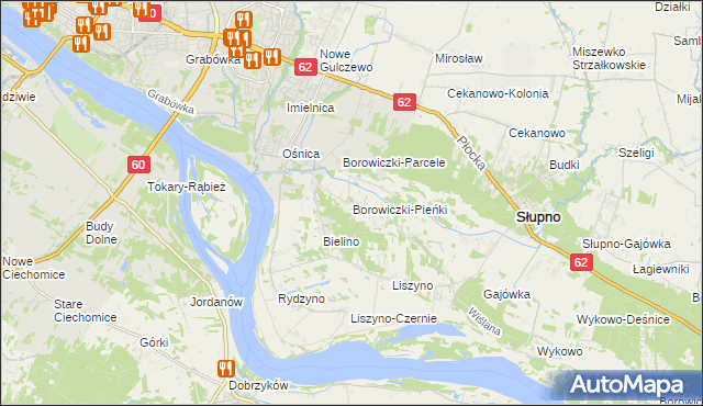 mapa Borowiczki-Pieńki, Borowiczki-Pieńki na mapie Targeo