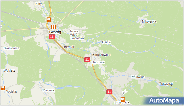 mapa Boruszowice, Boruszowice na mapie Targeo