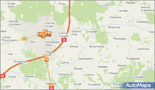 mapa Borzęckie, Borzęckie na mapie Targeo