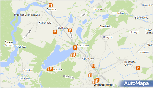 mapa Boszkowo, Boszkowo na mapie Targeo