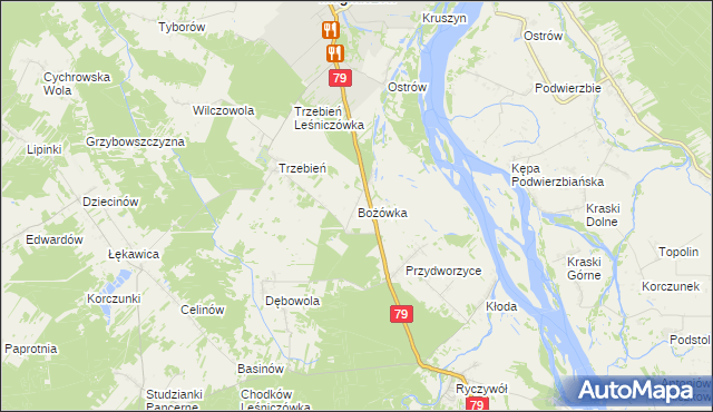 mapa Bożówka, Bożówka na mapie Targeo