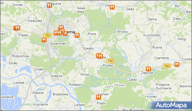 mapa Brodła, Brodła na mapie Targeo