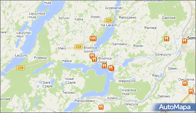 mapa Brodnica Dolna, Brodnica Dolna na mapie Targeo
