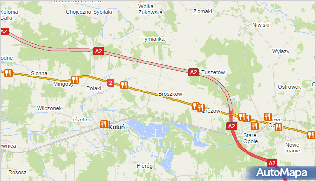 mapa Broszków, Broszków na mapie Targeo