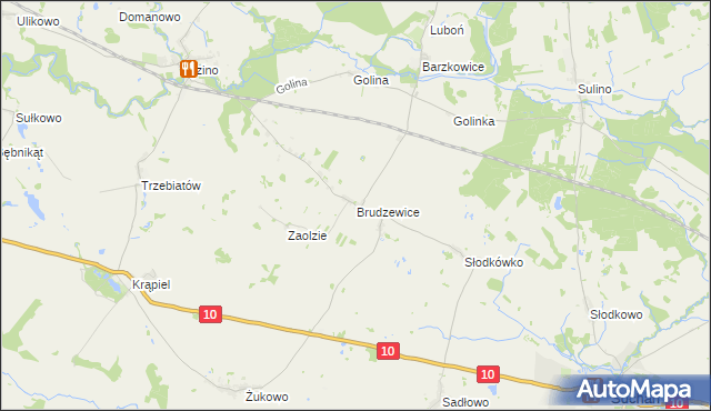 mapa Brudzewice gmina Suchań, Brudzewice gmina Suchań na mapie Targeo