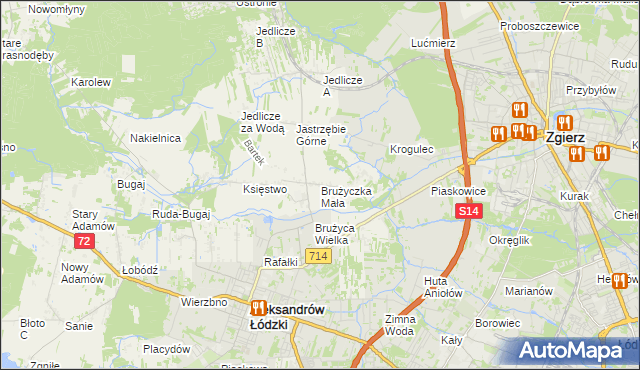 mapa Brużyczka Mała, Brużyczka Mała na mapie Targeo