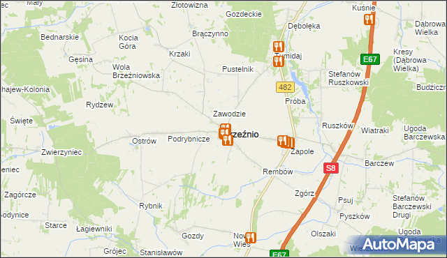 mapa Brzeźnio, Brzeźnio na mapie Targeo