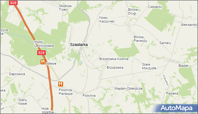 mapa Brzozówka-Kolonia, Brzozówka-Kolonia na mapie Targeo