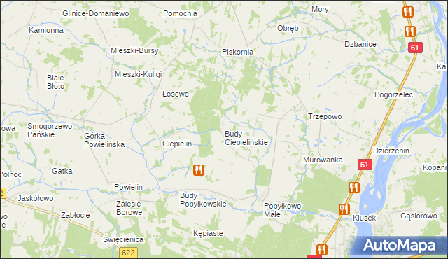mapa Budy Ciepielińskie, Budy Ciepielińskie na mapie Targeo
