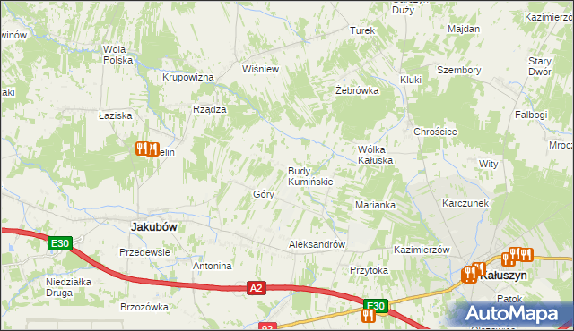 mapa Budy Kumińskie, Budy Kumińskie na mapie Targeo
