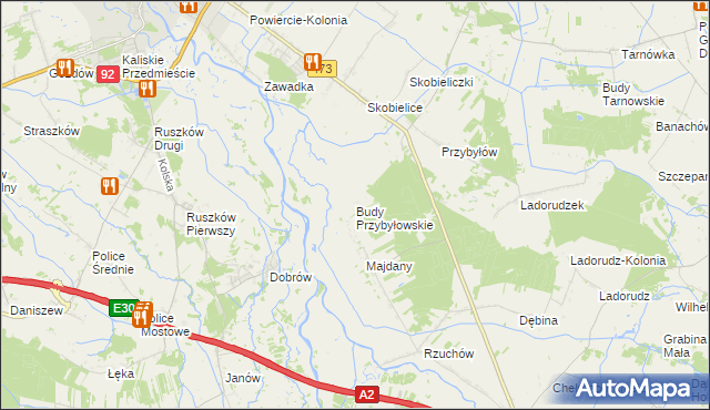 mapa Budy Przybyłowskie, Budy Przybyłowskie na mapie Targeo