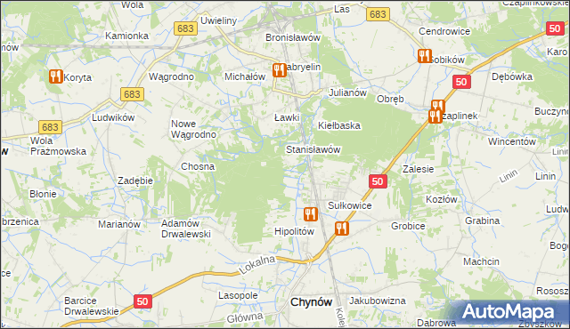 mapa Budy Sułkowskie gmina Chynów, Budy Sułkowskie gmina Chynów na mapie Targeo