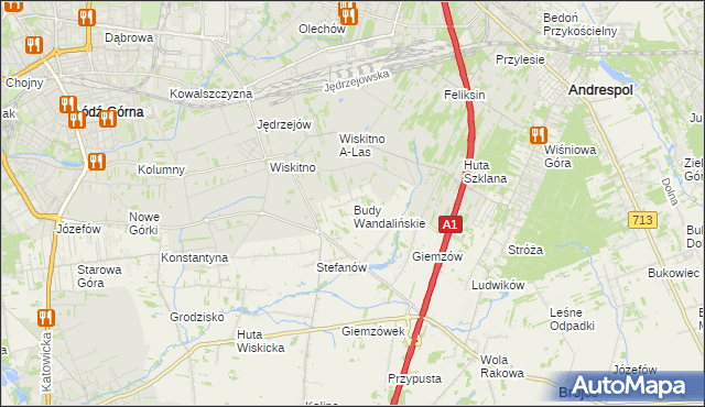 mapa Budy Wandalińskie, Budy Wandalińskie na mapie Targeo