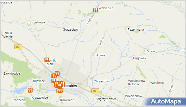 mapa Bukowie gmina Wilków, Bukowie gmina Wilków na mapie Targeo