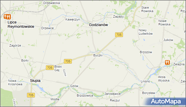 mapa Byczki, Byczki na mapie Targeo
