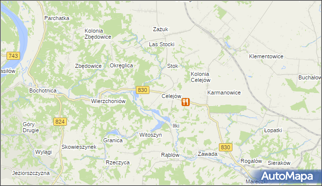 mapa Celejów gmina Wąwolnica, Celejów gmina Wąwolnica na mapie Targeo