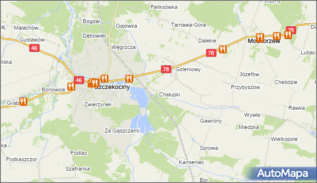 mapa Chałupki gmina Szczekociny, Chałupki gmina Szczekociny na mapie Targeo