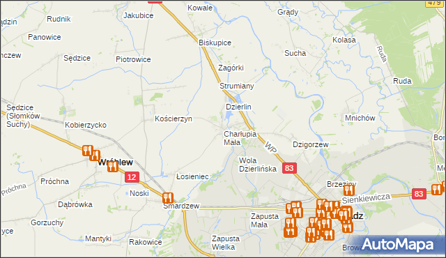 mapa Charłupia Mała, Charłupia Mała na mapie Targeo
