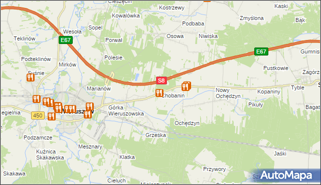 mapa Chobanin, Chobanin na mapie Targeo