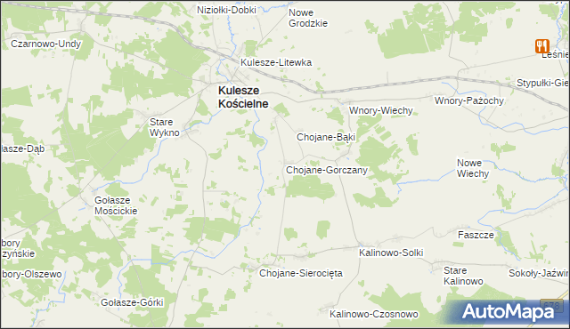 mapa Chojane-Gorczany, Chojane-Gorczany na mapie Targeo