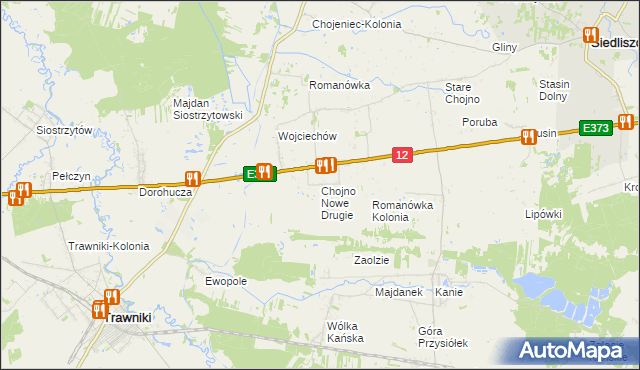 mapa Chojno Nowe Drugie, Chojno Nowe Drugie na mapie Targeo