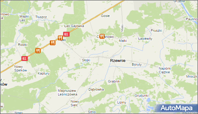 mapa Chrzczony gmina Rzewnie, Chrzczony gmina Rzewnie na mapie Targeo