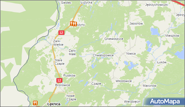 mapa Chwaliszowice, Chwaliszowice na mapie Targeo