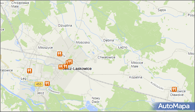 mapa Chwałowice gmina Jelcz-Laskowice, Chwałowice gmina Jelcz-Laskowice na mapie Targeo